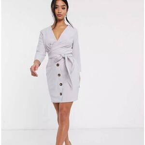 ASOS light purple faux wrap mini sheath dress
